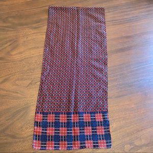 Vintage Neck Scarf Plaid Paisley Red Navy